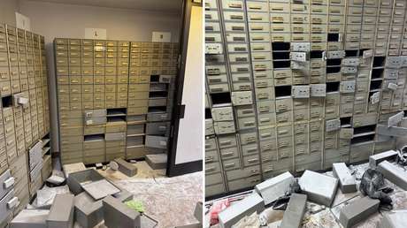 VIDEO: Así quedó la bóveda tras el increíble robo a un banco con máscaras, rehenes y fuga subterránea