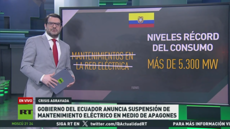 Gobierno de Ecuador anuncia la suspensión del mantenimiento de la red eléctrica en medio de apagones