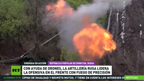 Con ayuda de drones, la artillería rusa lidera la ofensiva en el frente con fuego de precisión