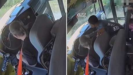 VIDEO: Rápida reacción de alumnos evita choque de autobús tras desmayo de la conductora