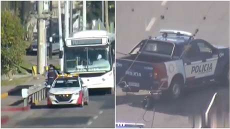 Momento de la detención de una mujer que atacó a un chofer de autobús e hirió a un policía (VIDEO)