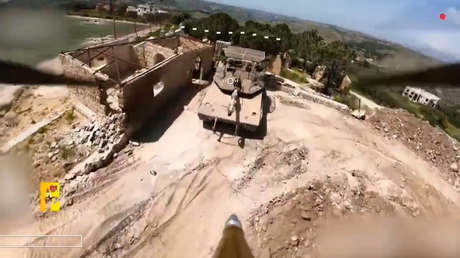 VIDEO: Un tanque israelí estalla envuelto en fuego tras ser alcanzado por un dron de Hezbolá