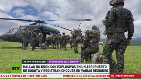 Hallan un dron con explosivos en un aeropuerto de Bogotá y registran choques en varias regiones