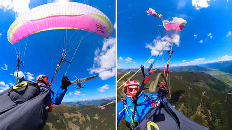 VIDEO DRAMÁTICO: Avioneta embiste en el aire a un parapente