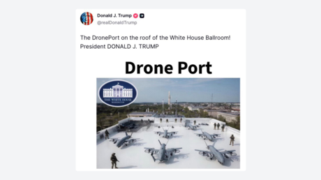 Trump muestra cómo lucirá el dronopuerto en el techo del salón de baile de la Casa Blanca (FOTO)