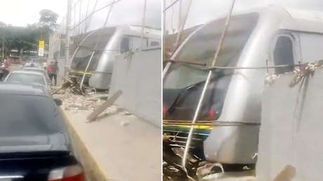 VIDEOS: Descarrila tren del Metro de Caracas y llega hasta la vía de una urbanización