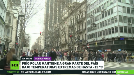 Frío polar mantiene a gran parte de Argentina bajo temperaturas de hasta -12 °C