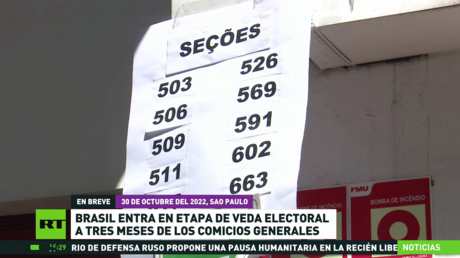 Brasil entra en etapa de veda electoral a tres meses de los comicios generales