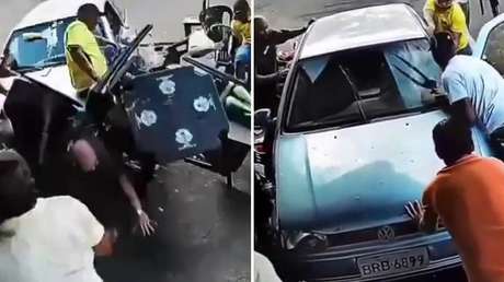 VIDEO: Un adolescente embiste a un grupo de hinchas durante un partido del Mundial