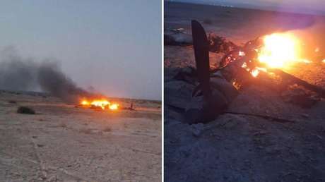 FOTOS de los restos ardientes del MQ-9 Reaper de EE.UU. derribado por Irán