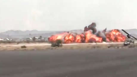 VIDEO: Momento exacto de ataques contra un aeropuerto en Yemen