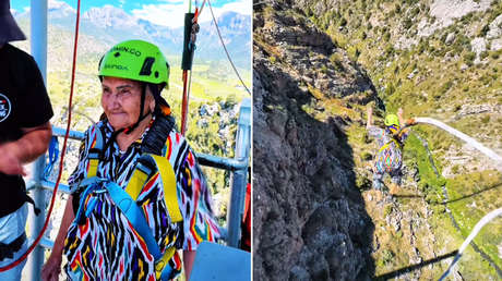 VIDEO: Anciana hace puenting y cumple su sueño en Uzbekistán