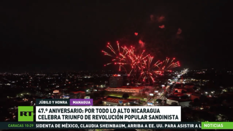 Celebran el 47.º aniversario del triunfo de la Revolución Popular Sandinista por todo lo alto en Nicaragua