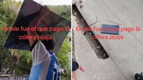 VIDEO: Hincha lanza un televisor por un balcón tras la derrota de Argentina