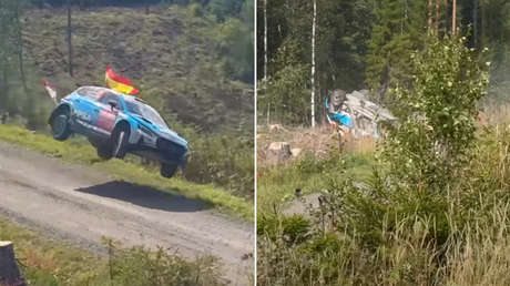 VIDEO: Piloto de rally choca contra un árbol y da varias vueltas de campana