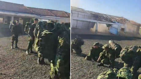VIDEO: Techo de una estructura se derrumba frente a militares durante el terremoto en Colombia