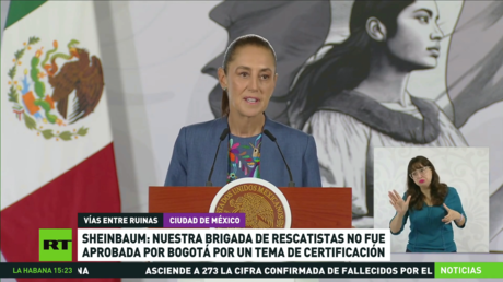 Sheinbaum: Brigada mexicana de rescatistas no fue aprobada por Bogotá por un tema de certificación