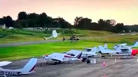 VIDEO: Avioneta embiste a helicóptero policial en un aeropuerto de Pensilvania