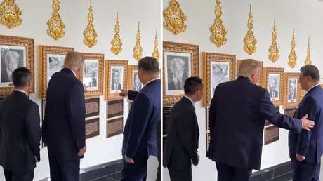 VIDEO: Así reacciona Xi cuando Trump le muestra el 'retrato' de Biden