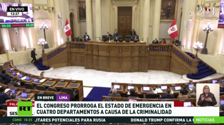 El Congreso peruano prorroga el estado de emergencia en cuatro departamentos a causa de la criminalidad