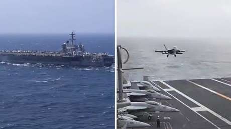 VIDEO: Así opera el portaaviones USS George Washington en medio del bloqueo naval sobre Irán