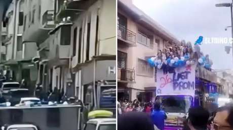 VIDEOS: Dramático vuelco de un camión de celebración con estudiantes tras un desfile en Ecuador