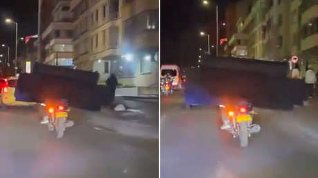 VIDEO: Captan a un motociclista con una insólita (y peligrosa) encomienda