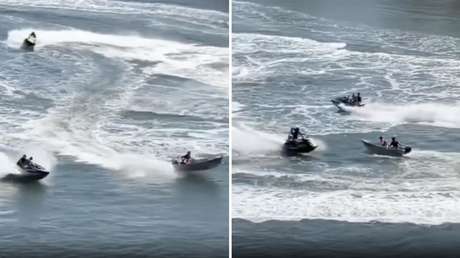 VIDEO: Motos acuáticas vuelcan una lancha con niños a bordo con una peligrosa maniobra