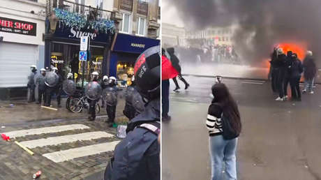 VIDEOS: Bruselas se hunde en el caos entre incendios y choques con la Policía