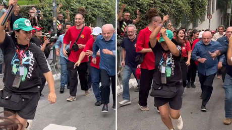 VIDEOS: Lula llega corriendo y muestra vigor en su último acto de campaña